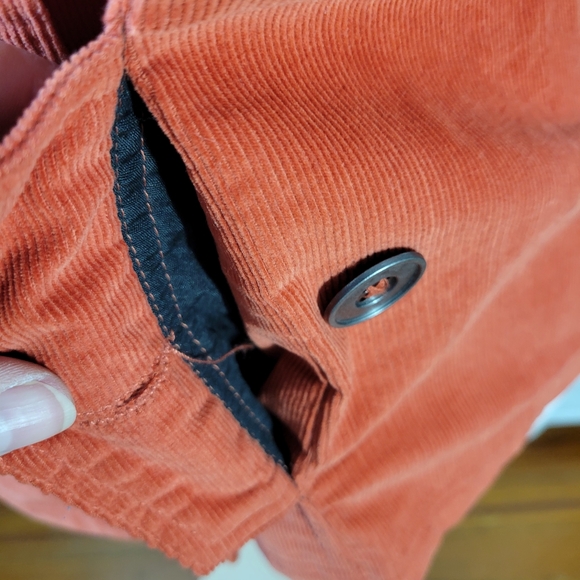 Rebecca Malone 100% Cotton Corduroy Vest Button Front Button Side Pockets Size M - Picture 6 of 12